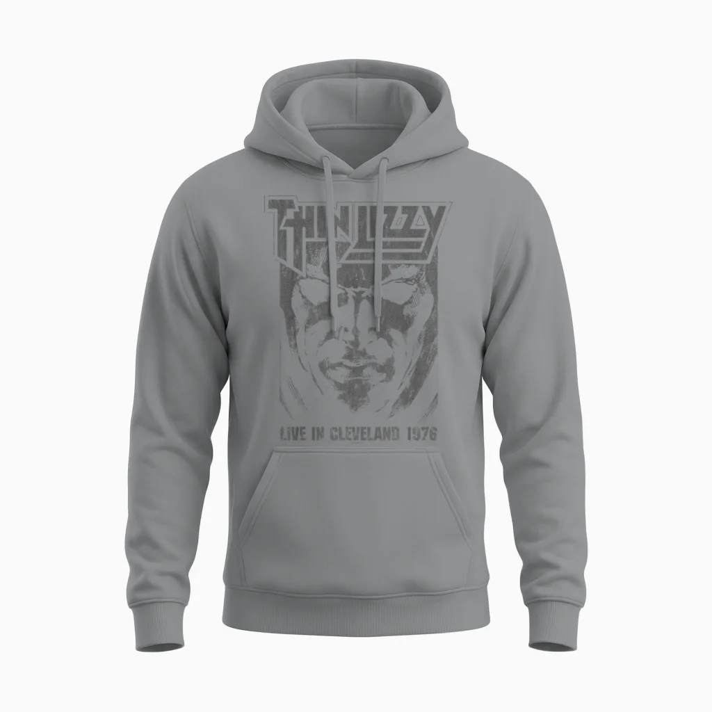 Thin Lizzy Jailbreak Album Cleveland Unisex Hoodie in Sport Grey