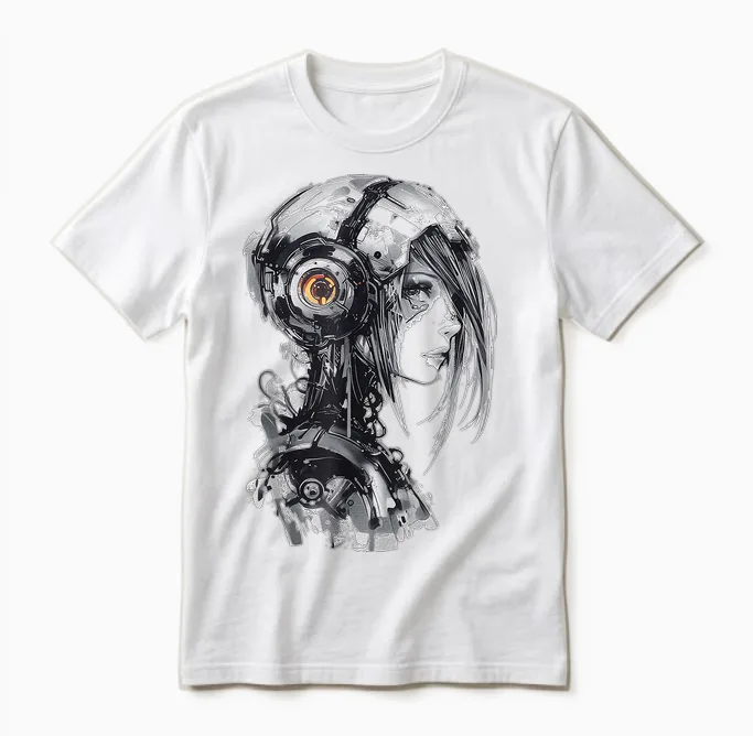 Anime Pattern Illustration, Manga T-Shirt, White, S Unisex T-Shirt in White