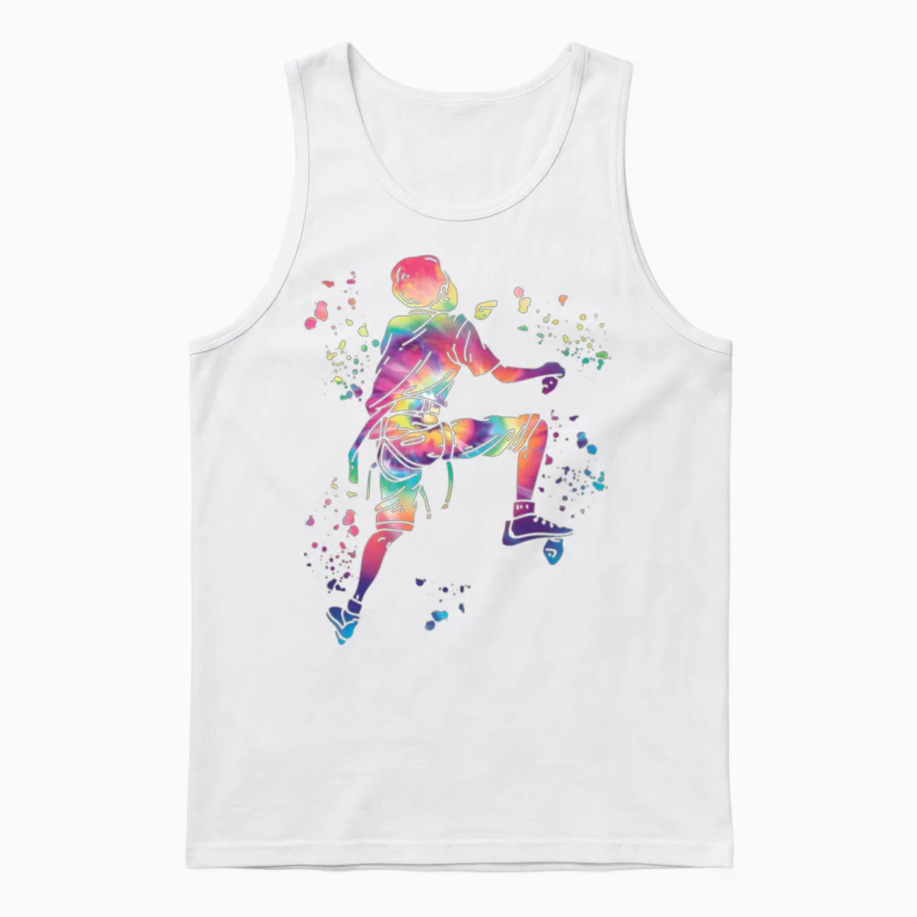 Boulderer Colorsplash Boulder Bouldering Unisex Tank Top in White