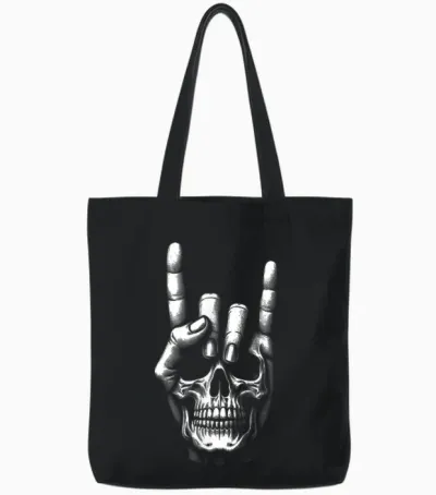 Tete Morte Guitarist - Guitar Electric Guitar Tote Bags - Black
