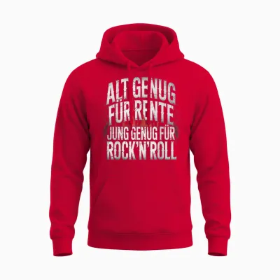 Rentner Ruhestand Rock N Roll Unisex Hoodie - Red