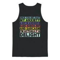Once You Get Past My Anxiety Awkwardness Dark Humo Unisex Tank Top - Black – 1