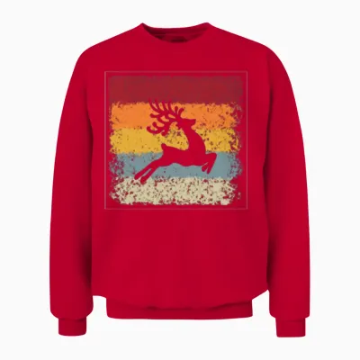 Moose Retro Unisex Sweatshirt - Red