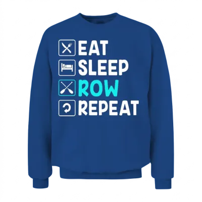 Rowing Crew Eat Sleep Row Repeat Unisex Sweatshirt - Royal