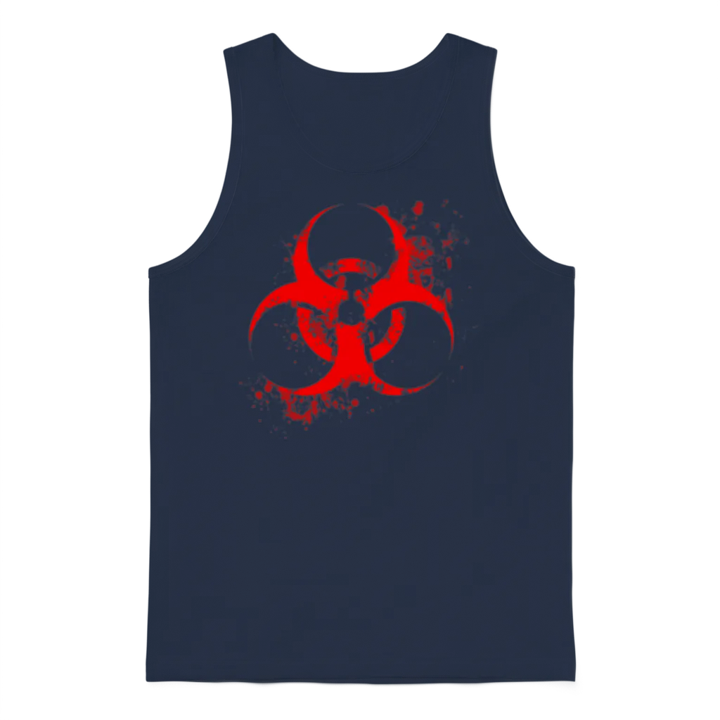 Bloody Biohazard Unisex Tank Top - Navy