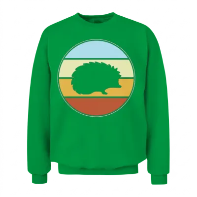 Hedgehog Retro Unisex Sweatshirt - Irish Green