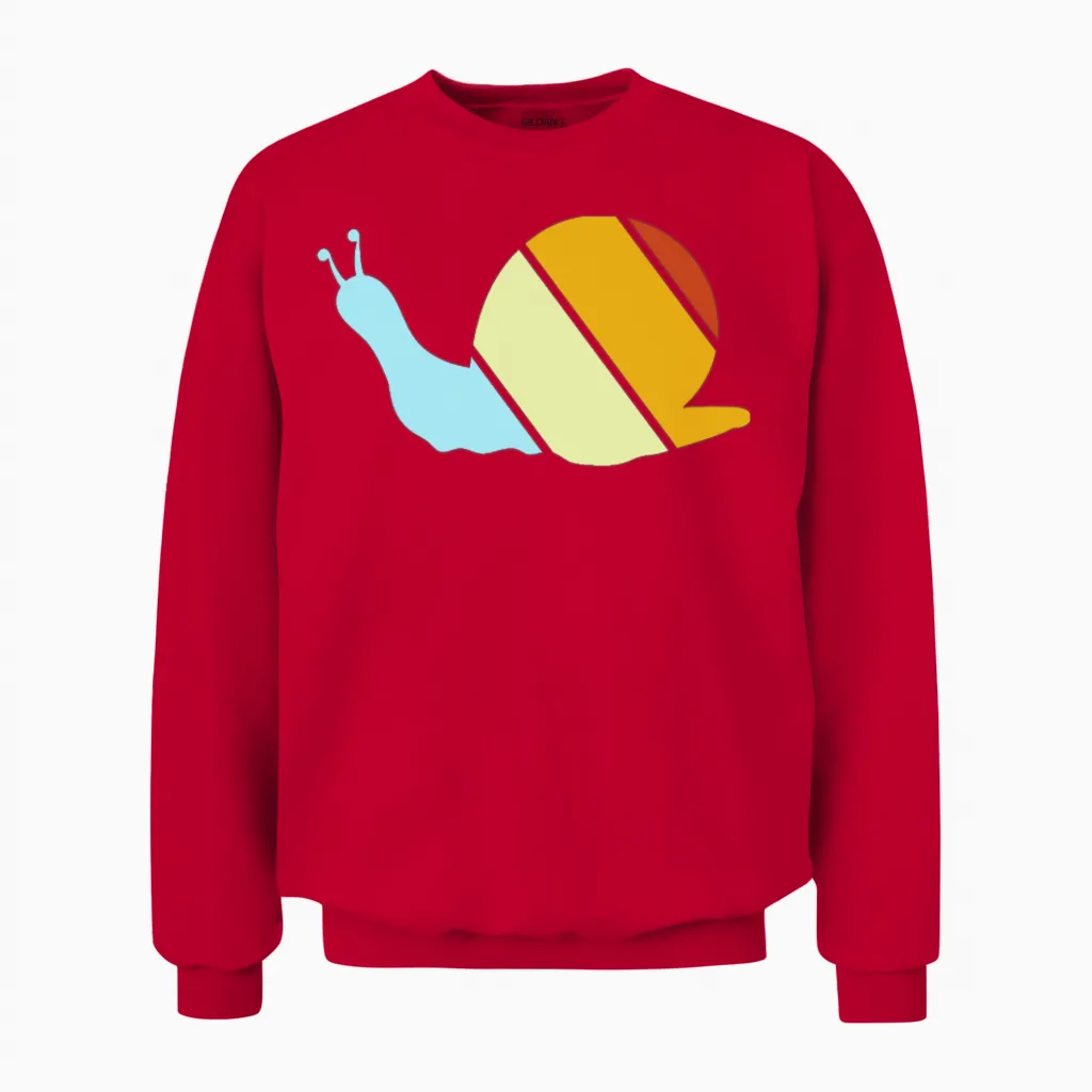 Snail Retro Unisex Sweatshirt in Red