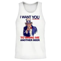 Bring Me Another Beer — Wine & Gift Unisex Tank Top - White – 2