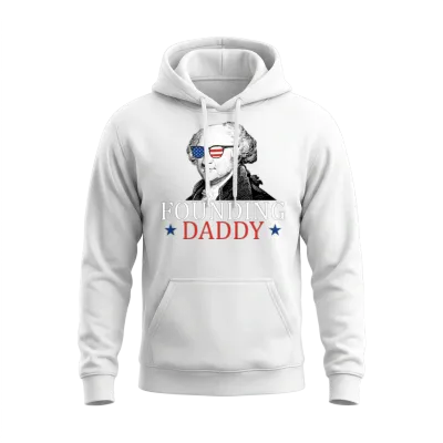 Founding Daddy John Adams 4th of July Unisex Hoodie - White