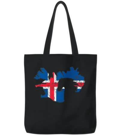 Icelandic Flag Horse, Icelandic Horse Tote Bags - Black