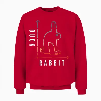 Duck Rabbit Graph Science Nerd Mathematik Geek Physik Philosoph Unisex Sweatshirt - Red