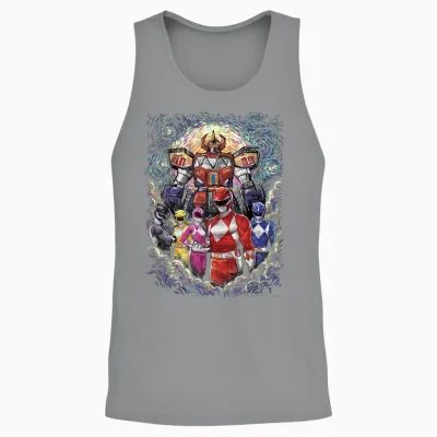 Power Rangers Mighty Morphin' Megazord Starry Night Unisex Tank Top - Sport Grey