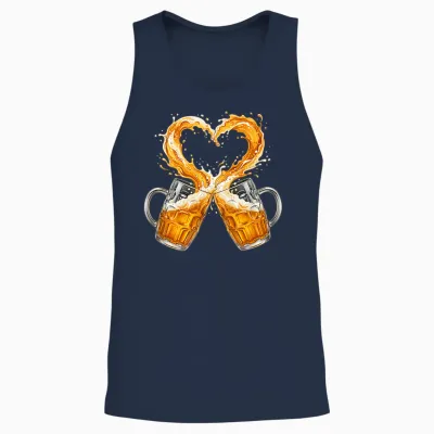 Bier T-Shirt Herren Trachtenshirt Männer Geschenk Bier Sauf Unisex Tank Top - Navy