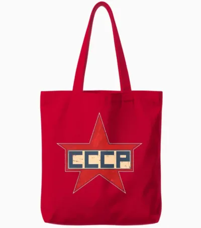 Ussr Soviet Union Star Tote Bags - Red