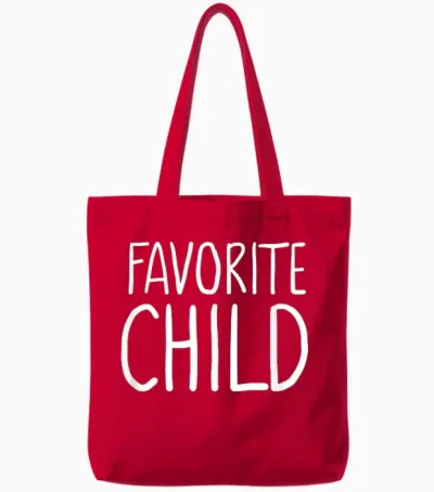 Favorite Child Funny Novelty | Mom/dad's Favorite Tote Bags - Red