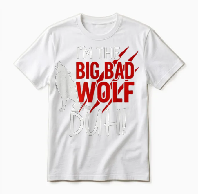 I'm the Bad Wolf Duh Costume for Diy Halloween Party Wolf Unisex T-Shirt in White