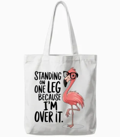 Funny Flamingo Tote Bags - White