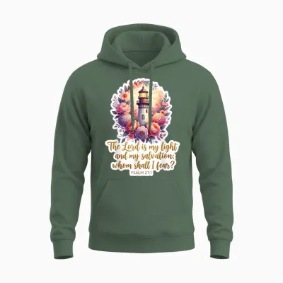 Christian Woman Vers the Lord Is My Light and My Salvation Unisex Hoodie - Military Green