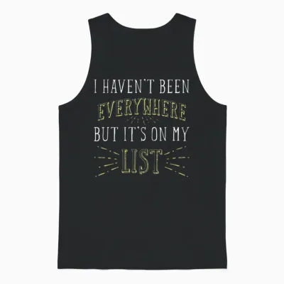 Travelling Quote Unisex Tank Top - Black