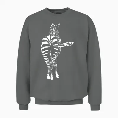 Zebra Butt Afrique Manche Longue Unisex Sweatshirt - Graphite Heather