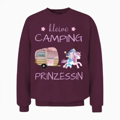 Kleine Camping Prinzessin - Einhorn Meerjungfrau Mädchen Unisex Sweatshirt - Maroon