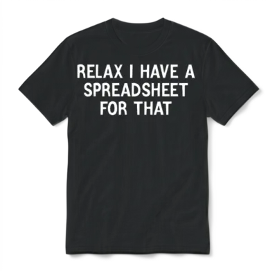 Relax I Have Spreadsheet for That Unisex T-Shirt - Black