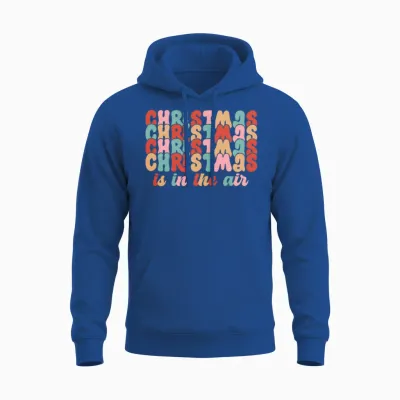 Christmas Is in the Air Retro Unisex Hoodie - Royal