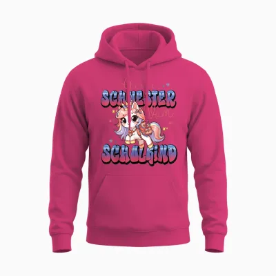 Süßes Einhorn Große Schwester Von Schulkind Einschulung Unisex Hoodie - Heliconia