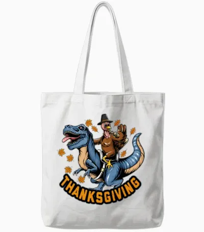Funny Thanksgiving Holiday Funny Turkey Tote Bags - White