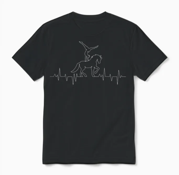 Voltigieren Herzschlag Volti Reiterin Pferde Mädchen Damen Unisex T-Shirt in Black