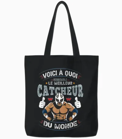Catch Humor Wrestler Here's What Best Wrestler Looks Like T-Shirt, Black, S Tote Bags - Black