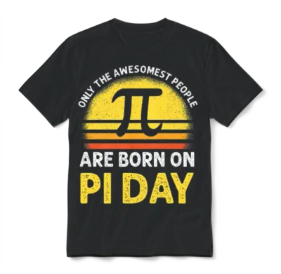 Born on Pi Day Birthday Decorations Happy 14 March Unisex T-Shirt - Black