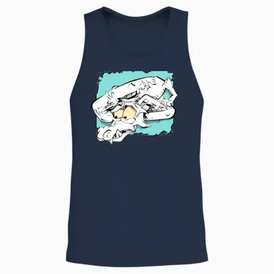 White Dragon Unisex Tank Top - Navy