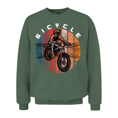 Retro Style Unisex Sweatshirt - Military Green