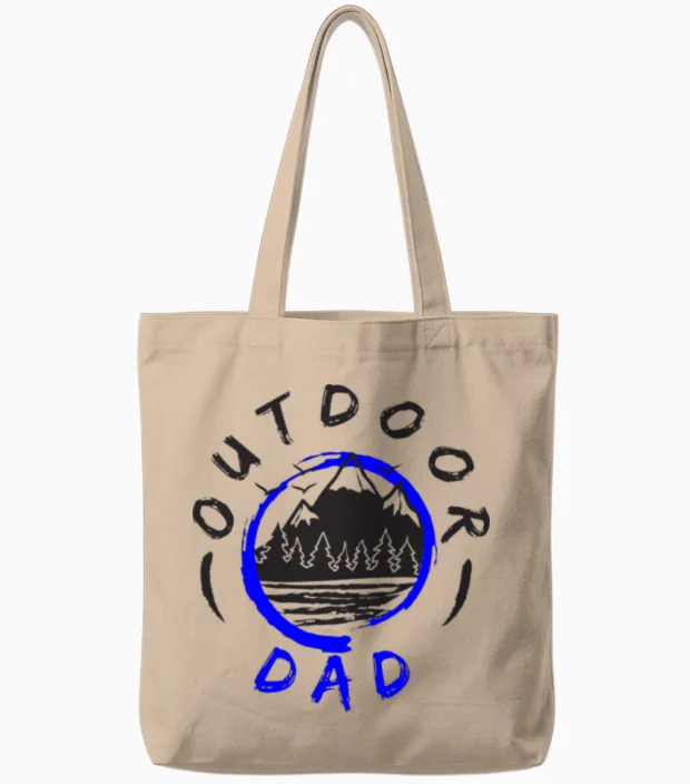Outdoor Dad Tote Bags in Natural