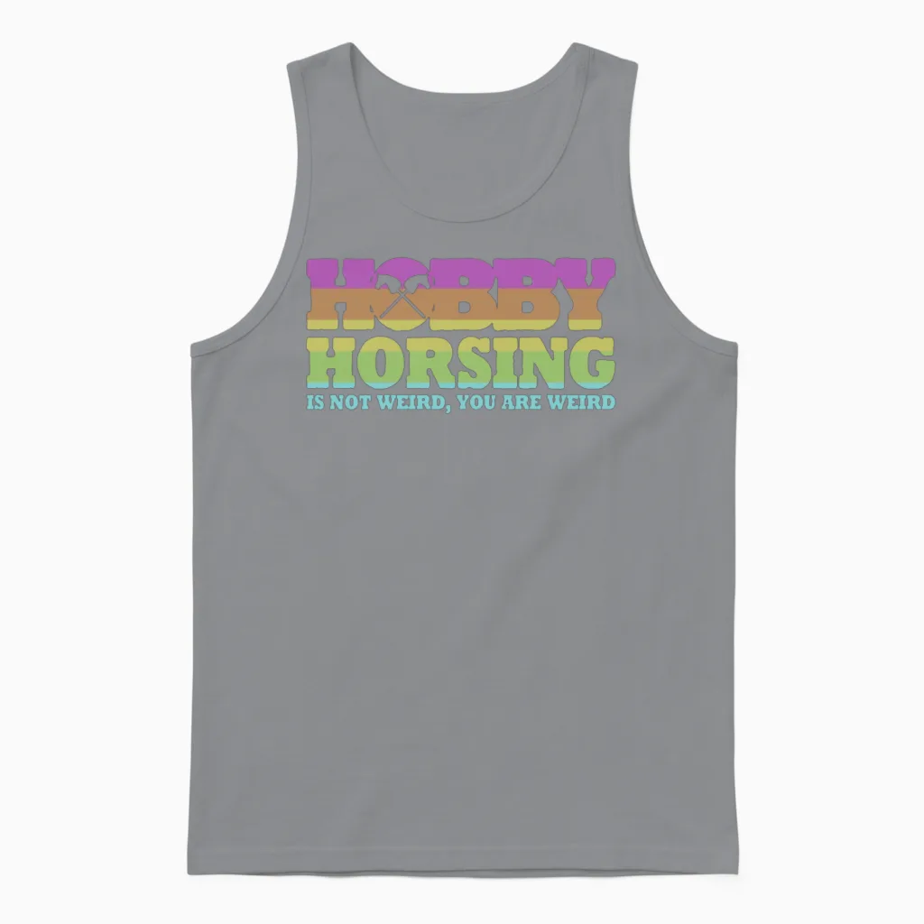 Hobby Horsing with Hobby Horse Unisex Tank Top in Sport Grey