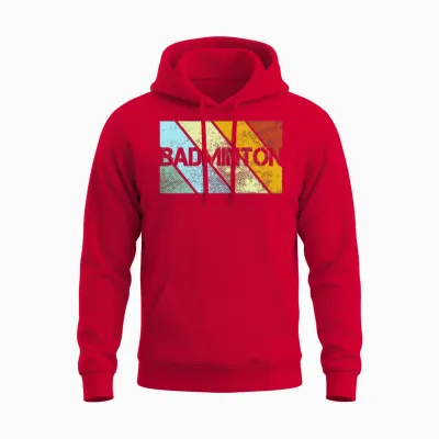 Badminton Retro Unisex Hoodie - Red