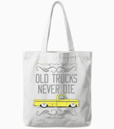 Old Trucks Tampico Yellow Tote Bags - White