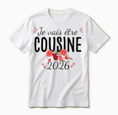I Will Be Cousine 2026 Pregnancy Announcement Unisex T-Shirt - White