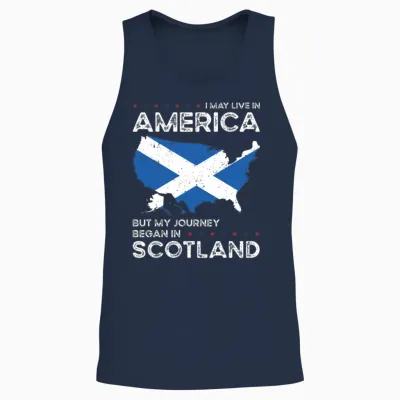 Born Scottish Scotland American Usa Citizenship Unisex Tank Top - Navy