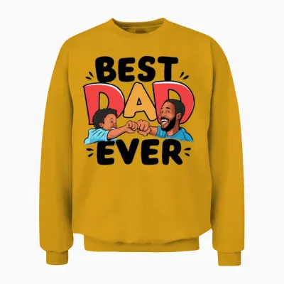 Father's Day the Best Dad in the World Unisex Sweatshirt - Gold