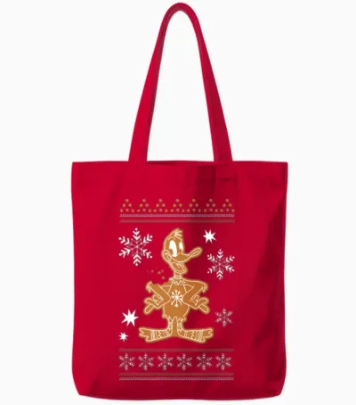Looney Tunes Daffy Duck Cookie Christmas Tote Bags - Red