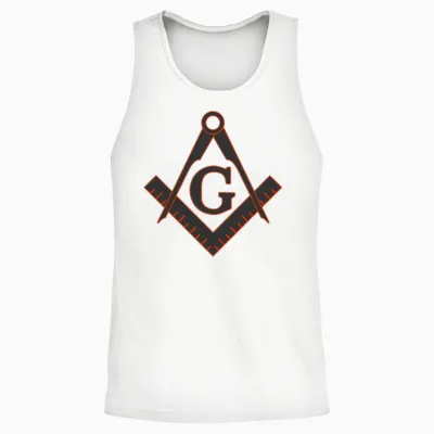 Freemason Square Compasses Combi Grey Orange Unisex Tank Top - White