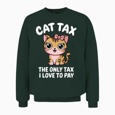 Cat Tax Paid Meme - Funny Cute Cat Lover Gift Unisex Sweatshirt - Forest