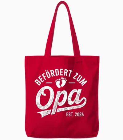 Promoted to Grandpa 2026 Tote Bags - Red