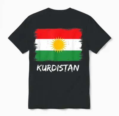 Kurdistan Flag T-Shirt, Black Unisex T-Shirt - Black