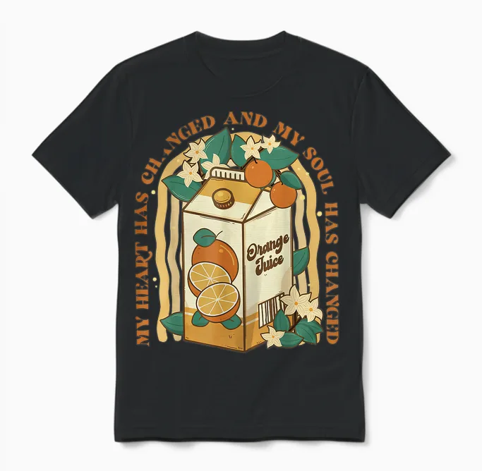 My Heart Has Changed and My Soul Has Changed Orange Unisex T-Shirt in Black
