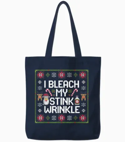 I Bleach My Stink Wrinkle Tshirt Funny Adults Gag Humor Tote Bags - Navy