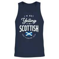 I'm Not Yelling I'm Scottish Funny Scottish Pride Unisex Tank Top - Navy – 2