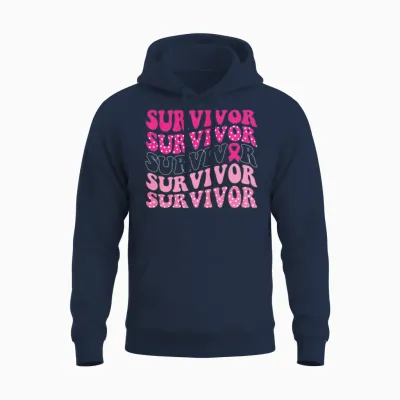 Breast Cancer Survivor Unisex Hoodie - Navy